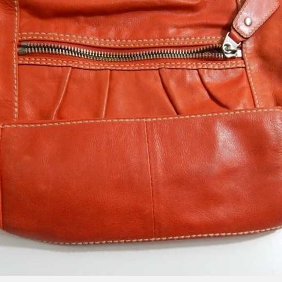 Fossil Orange Hobo Purse - Picture 4 of 5